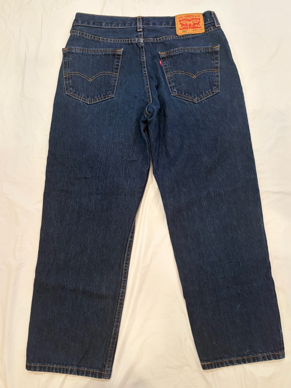 Levi's 550 Jeans Men's 34x29 Blue Dark Wash Relaxed Fit 100% Cotton - Picture 4 of 7